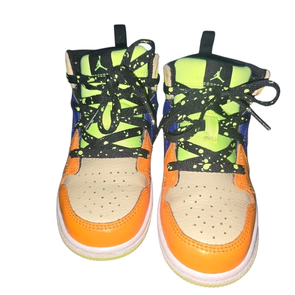 Nike Kids Sneakers in Orange, Purple, and Green - Picture 3 of 4